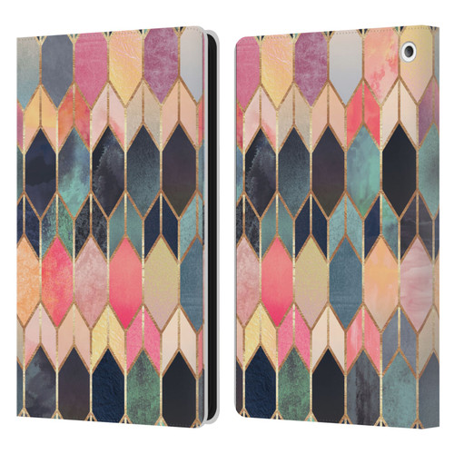 Elisabeth Fredriksson Geometric Design And Pattern Colourful Stained Glass Leather Book Wallet Case Cover For Amazon Fire HD 8/Fire HD 8 Plus 2020