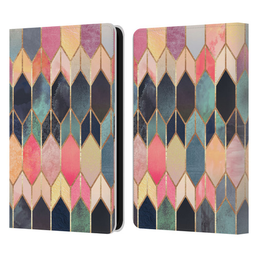 Elisabeth Fredriksson Geometric Design And Pattern Colourful Stained Glass Leather Book Wallet Case Cover For Amazon Kindle 11th Gen 6in 2022