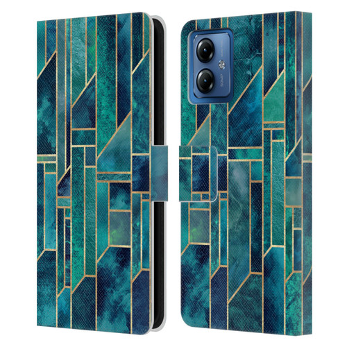 Elisabeth Fredriksson Geometric Design And Pattern Blue Skies Leather Book Wallet Case Cover For Motorola Moto G14