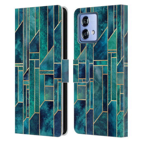 Elisabeth Fredriksson Geometric Design And Pattern Blue Skies Leather Book Wallet Case Cover For Motorola Moto G84 5G