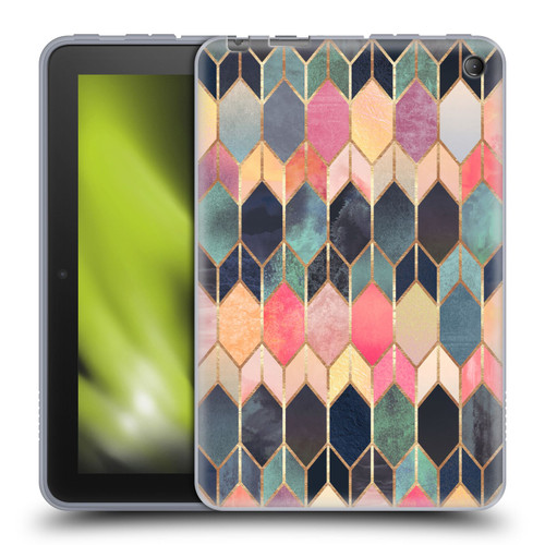 Elisabeth Fredriksson Geometric Design And Pattern Colourful Stained Glass Soft Gel Case for Amazon Fire 7 2022