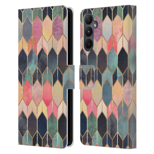 Elisabeth Fredriksson Geometric Design And Pattern Colourful Stained Glass Leather Book Wallet Case Cover For Samsung Galaxy A05s