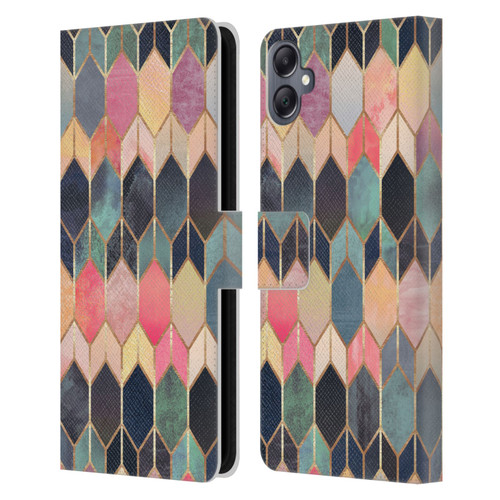 Elisabeth Fredriksson Geometric Design And Pattern Colourful Stained Glass Leather Book Wallet Case Cover For Samsung Galaxy A05