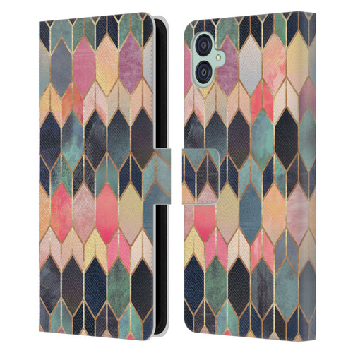 Elisabeth Fredriksson Geometric Design And Pattern Colourful Stained Glass Leather Book Wallet Case Cover For Samsung Galaxy M04 5G / A04e