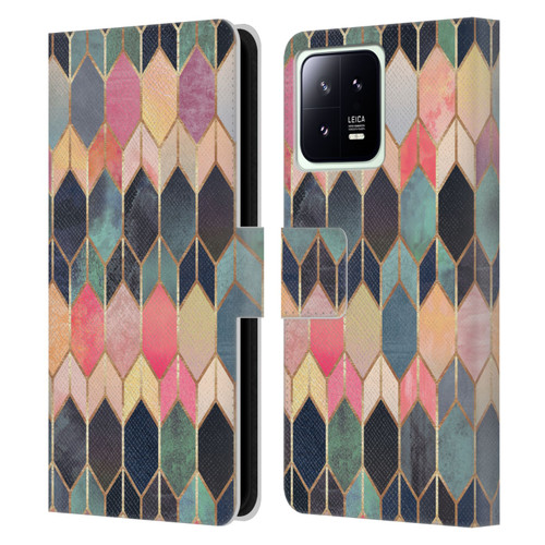 Elisabeth Fredriksson Geometric Design And Pattern Colourful Stained Glass Leather Book Wallet Case Cover For Xiaomi 13 5G