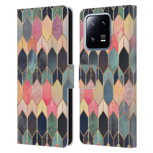 Elisabeth Fredriksson Geometric Design And Pattern Colourful Stained Glass Leather Book Wallet Case Cover For Xiaomi 13 Pro 5G