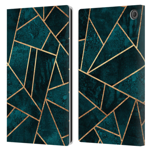 Elisabeth Fredriksson Sparkles Deep Teal Stone Leather Book Wallet Case Cover For Amazon Fire Max 11 2023