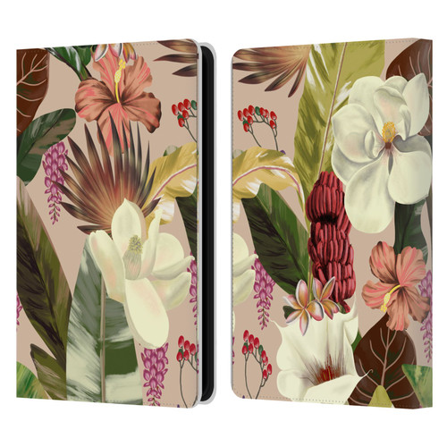 Anis Illustration Graphics New Tropicals Leather Book Wallet Case Cover For Amazon Kindle Paperwhite 5 (2021)