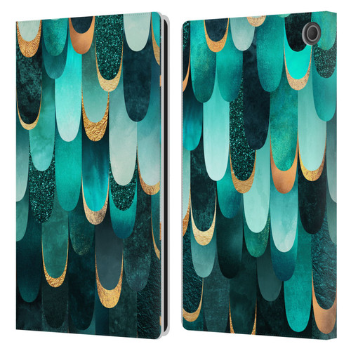 Elisabeth Fredriksson Sparkles Turquoise Leather Book Wallet Case Cover For Amazon Fire Max 11 2023