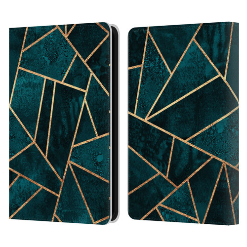 Elisabeth Fredriksson Sparkles Deep Teal Stone Leather Book Wallet Case Cover For Amazon Kindle 11th Gen 6in 2022