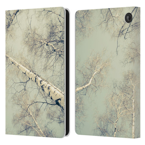 Dorit Fuhg Nature Birch Trees Leather Book Wallet Case Cover For Amazon Fire 7 2022
