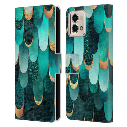 Elisabeth Fredriksson Sparkles Turquoise Leather Book Wallet Case Cover For Motorola Moto G Stylus 5G 2023