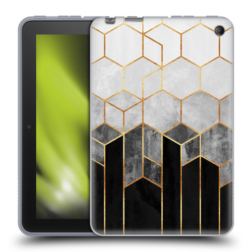 Elisabeth Fredriksson Sparkles Charcoal Hexagons Soft Gel Case for Amazon Fire 7 2022