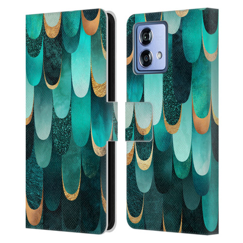 Elisabeth Fredriksson Sparkles Turquoise Leather Book Wallet Case Cover For Motorola Moto G84 5G