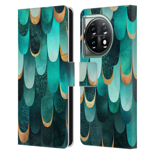 Elisabeth Fredriksson Sparkles Turquoise Leather Book Wallet Case Cover For OnePlus 11 5G