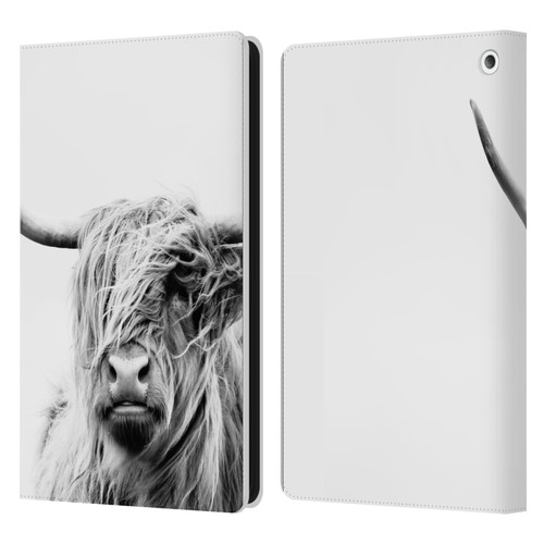 Dorit Fuhg Travel Stories Portrait of a Highland Cow Leather Book Wallet Case Cover For Amazon Fire HD 8/Fire HD 8 Plus 2020