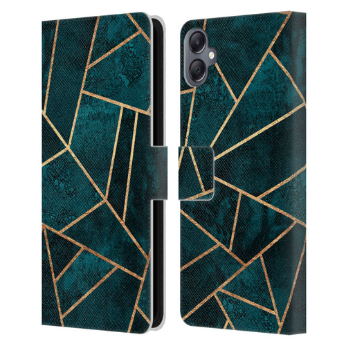 Elisabeth Fredriksson Sparkles Deep Teal Stone Leather Book Wallet Case Cover For Samsung Galaxy A05