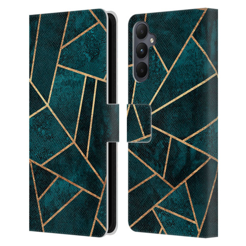 Elisabeth Fredriksson Sparkles Deep Teal Stone Leather Book Wallet Case Cover For Samsung Galaxy A05s