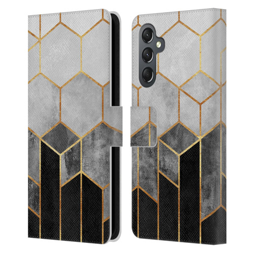 Elisabeth Fredriksson Sparkles Charcoal Hexagons Leather Book Wallet Case Cover For Samsung Galaxy A25 5G