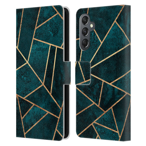 Elisabeth Fredriksson Sparkles Deep Teal Stone Leather Book Wallet Case Cover For Samsung Galaxy A25 5G