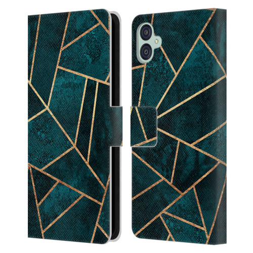 Elisabeth Fredriksson Sparkles Deep Teal Stone Leather Book Wallet Case Cover For Samsung Galaxy M04 5G / A04e