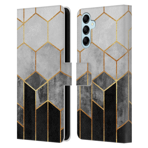 Elisabeth Fredriksson Sparkles Charcoal Hexagons Leather Book Wallet Case Cover For Samsung Galaxy M14 5G