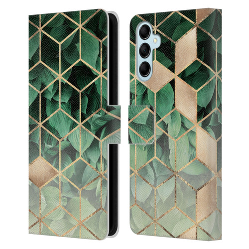 Elisabeth Fredriksson Sparkles Leaves And Cubes Leather Book Wallet Case Cover For Samsung Galaxy M14 5G