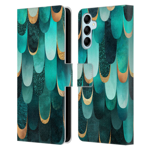 Elisabeth Fredriksson Sparkles Turquoise Leather Book Wallet Case Cover For Samsung Galaxy M14 5G