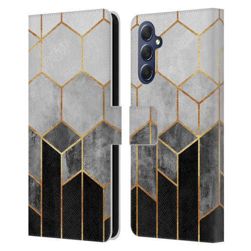 Elisabeth Fredriksson Sparkles Charcoal Hexagons Leather Book Wallet Case Cover For Samsung Galaxy M54 5G