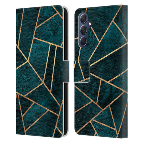 Elisabeth Fredriksson Sparkles Deep Teal Stone Leather Book Wallet Case Cover For Samsung Galaxy M54 5G