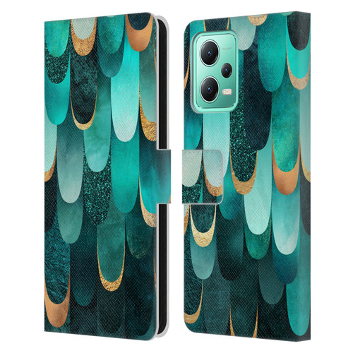 Elisabeth Fredriksson Sparkles Turquoise Leather Book Wallet Case Cover For Xiaomi Redmi Note 12 5G