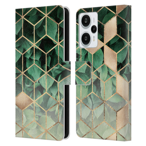 Elisabeth Fredriksson Sparkles Leaves And Cubes Leather Book Wallet Case Cover For Xiaomi Redmi Note 12T