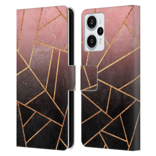 Elisabeth Fredriksson Sparkles Pink And Black Leather Book Wallet Case Cover For Xiaomi Redmi Note 12T