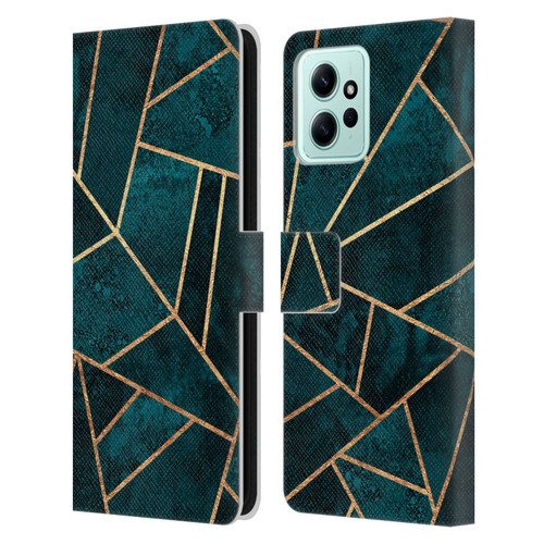 Elisabeth Fredriksson Sparkles Deep Teal Stone Leather Book Wallet Case Cover For Xiaomi Redmi 12