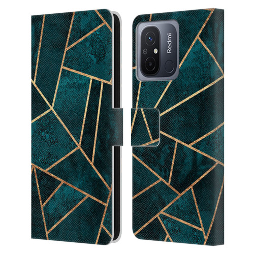 Elisabeth Fredriksson Sparkles Deep Teal Stone Leather Book Wallet Case Cover For Xiaomi Redmi 12C