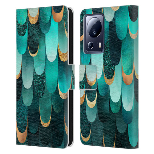 Elisabeth Fredriksson Sparkles Turquoise Leather Book Wallet Case Cover For Xiaomi 13 Lite 5G