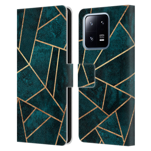 Elisabeth Fredriksson Sparkles Deep Teal Stone Leather Book Wallet Case Cover For Xiaomi 13 Pro 5G