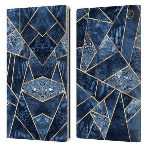 Elisabeth Fredriksson Stone Collection Blue Leather Book Wallet Case Cover For Amazon Fire Max 11 2023