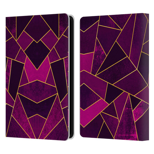 Elisabeth Fredriksson Stone Collection Purple Leather Book Wallet Case Cover For Amazon Kindle Paperwhite 5 (2021)