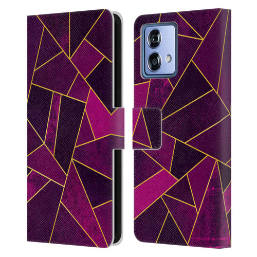 Elisabeth Fredriksson Stone Collection Purple Leather Book Wallet Case Cover For Motorola Moto G84 5G