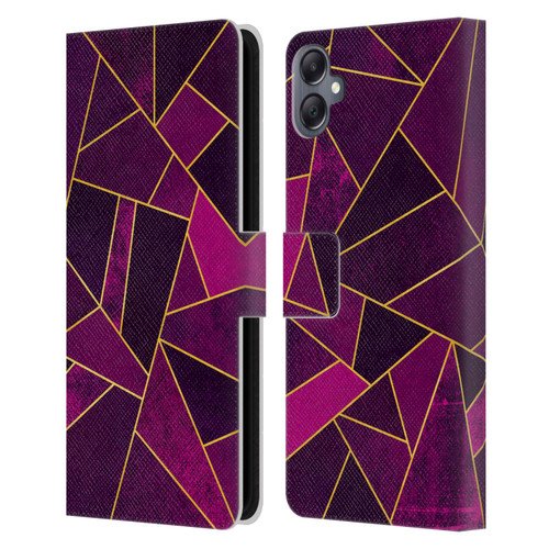 Elisabeth Fredriksson Stone Collection Purple Leather Book Wallet Case Cover For Samsung Galaxy A05