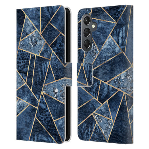 Elisabeth Fredriksson Stone Collection Blue Leather Book Wallet Case Cover For Samsung Galaxy A25 5G