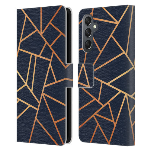 Elisabeth Fredriksson Stone Collection Copper And Midnight Navy Leather Book Wallet Case Cover For Samsung Galaxy A25 5G