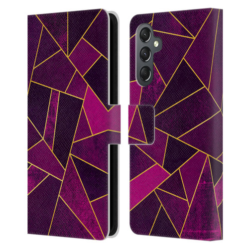 Elisabeth Fredriksson Stone Collection Purple Leather Book Wallet Case Cover For Samsung Galaxy A25 5G