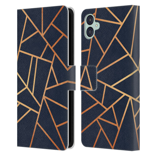 Elisabeth Fredriksson Stone Collection Copper And Midnight Navy Leather Book Wallet Case Cover For Samsung Galaxy M04 5G / A04e