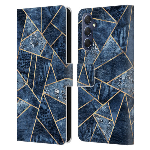 Elisabeth Fredriksson Stone Collection Blue Leather Book Wallet Case Cover For Samsung Galaxy M54 5G