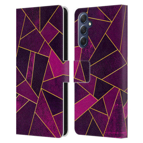 Elisabeth Fredriksson Stone Collection Purple Leather Book Wallet Case Cover For Samsung Galaxy M54 5G