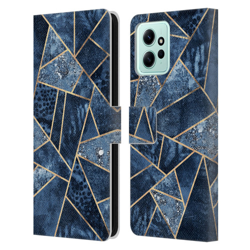 Elisabeth Fredriksson Stone Collection Blue Leather Book Wallet Case Cover For Xiaomi Redmi 12