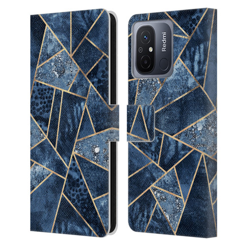 Elisabeth Fredriksson Stone Collection Blue Leather Book Wallet Case Cover For Xiaomi Redmi 12C