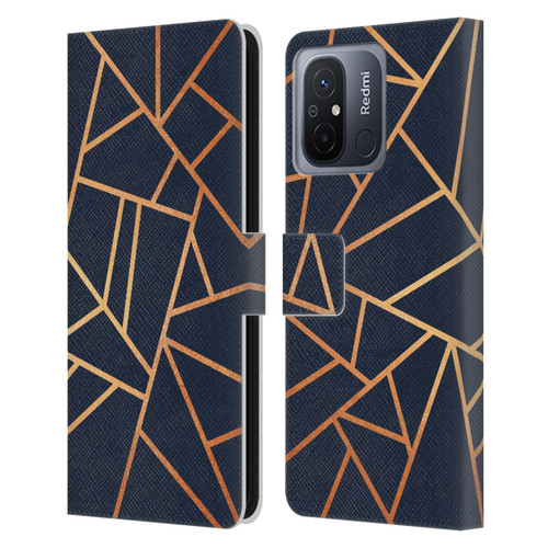 Elisabeth Fredriksson Stone Collection Copper And Midnight Navy Leather Book Wallet Case Cover For Xiaomi Redmi 12C